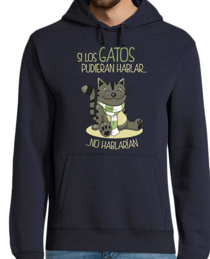 Sweat-shirt À Capuche Pour Homme Si les chats pu die couru discute pas p