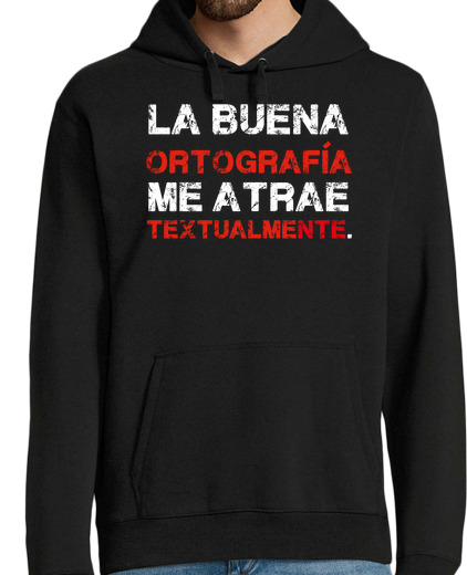 Sweat-shirt À Capuche Pour Homme bonne orthographe m39attire textuelleme