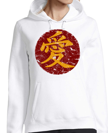 Sudadera Con Capucha Para Mujer Kanji AI (Amor) laTostadora