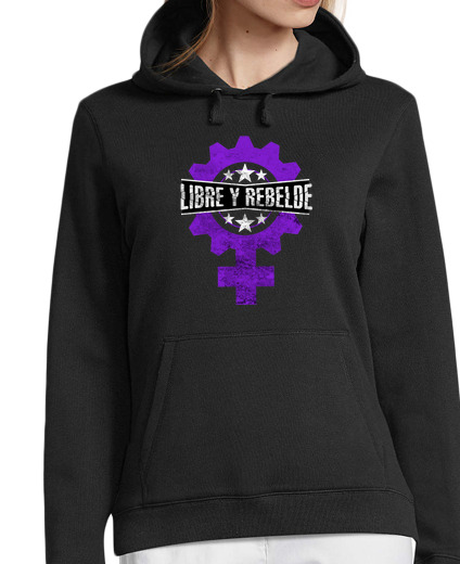 Sweat-shirt À Capuche Pour Femme libre et rebelle