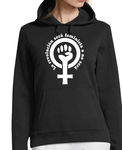 Sweat-shirt À Capuche Pour Femme la révolution sera féministe - symbole