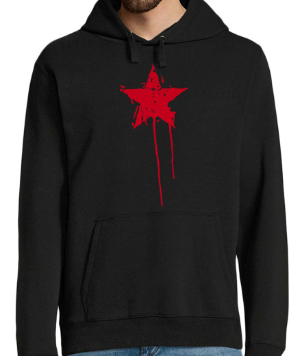 Sweat-shirt À Capuche Pour Homme peinture d39étoile rouge