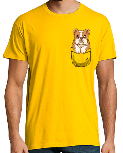 Image of pocket cute english bulldog - mens shirt
