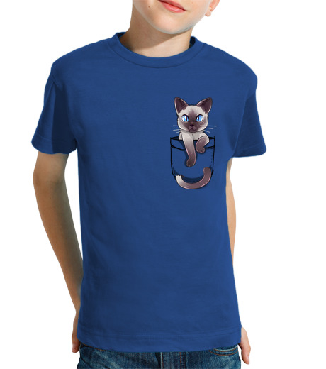 Tee Shirt Pour Enfant Manche Courte chat siamois mignon - shirt enfant