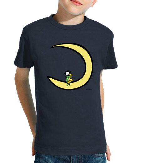 T-shirt bambino manica corta luna e sax alto