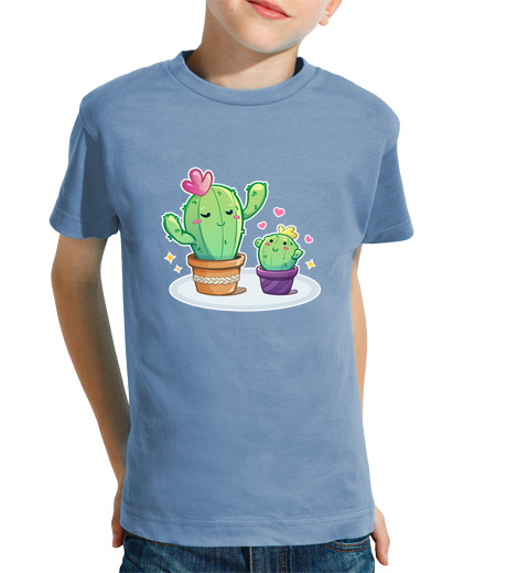 Tee Shirt Pour Enfant Manche Courte maman cactus - chemise garçon ou fille