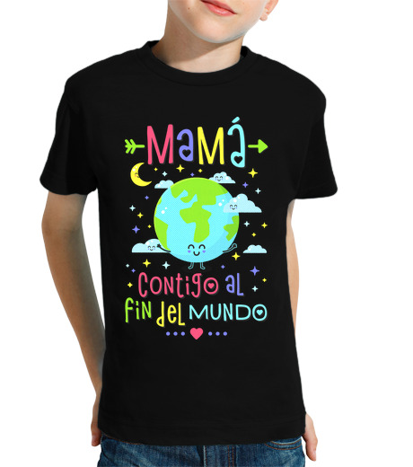 T-shirt bambino manica corta mamma con te alla fine del mondo