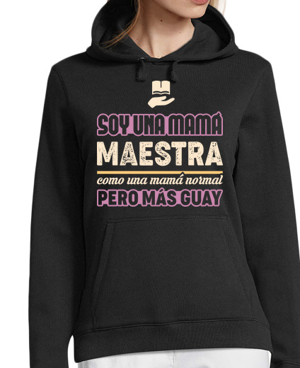 Sweat-shirt À Capuche Pour Femme Je suis une maman enseignante comme une