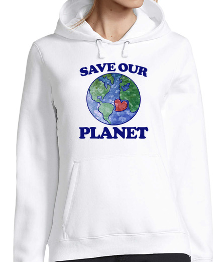 Sweat-shirt À Capuche Pour Femme Sauvons notre planète