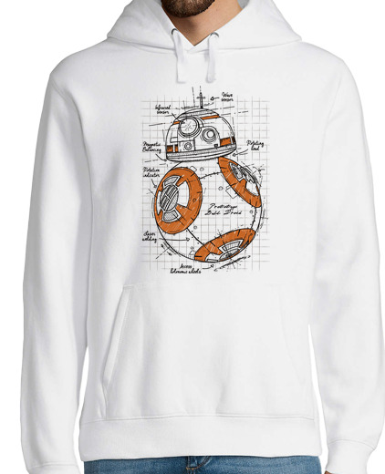 Sweat-shirt À Capuche Pour Homme projet droid: orange