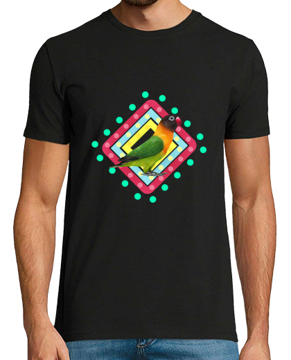 Image of colorfull agapornis t shirt man
