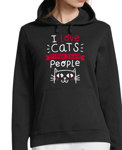 Sudadera Con Capucha Para Mujer Cat Lover laTostadora