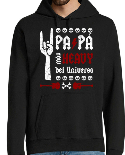 Sudadera Con Capucha Para Hombre Papá más heavy del Universo laTostadora