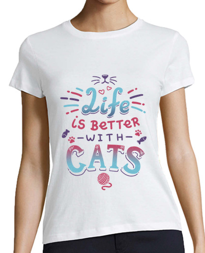 Image of life with cats adopt t shirt