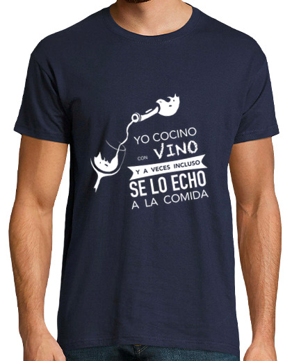 Tee Shirt Homme Manche Courte Je cuisine avec du vin blanc