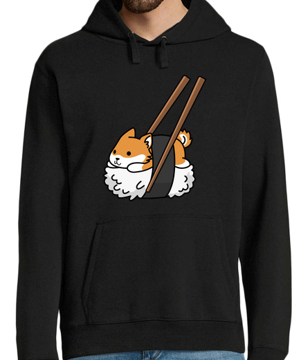 Sweat-shirt À Capuche Pour Homme chien shiba inu sushi