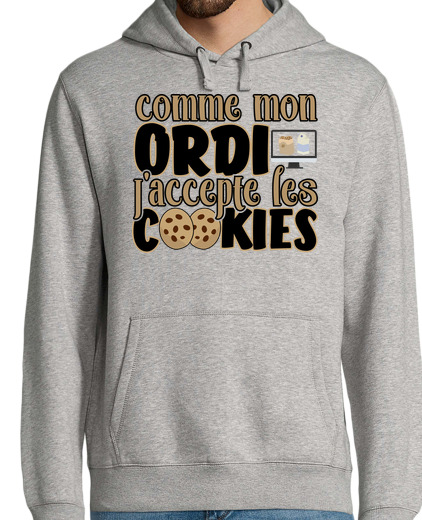 Sweat-shirt À Capuche Pour Homme Cookies ordi cadeau