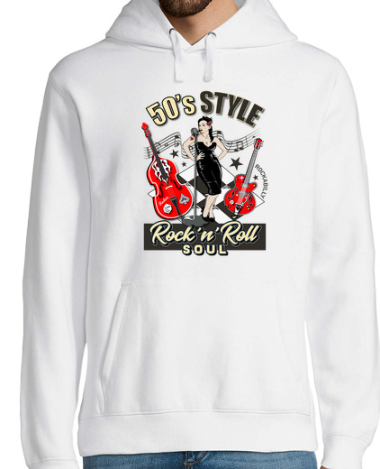 Sweat-shirt À Capuche Pour Homme design années 50 pin up rocka bill et m