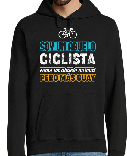 Sweat-shirt À Capuche Pour Homme grand-père cycliste