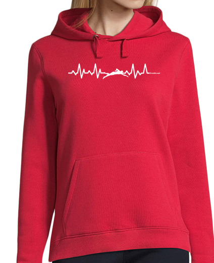 Sudadera Con Capucha Para Mujer Swimming Heartbeat laTostadora