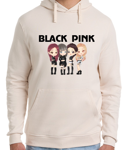 Image of black pink - men, hooded sweater