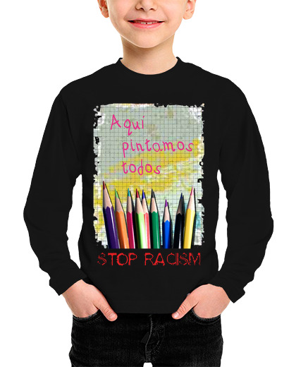 Camiseta Niño Manga Larga Stop Racism laTostadora