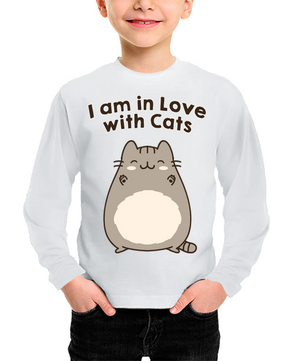 Camiseta Niño Manga Larga i am in love with cats laTostadora
