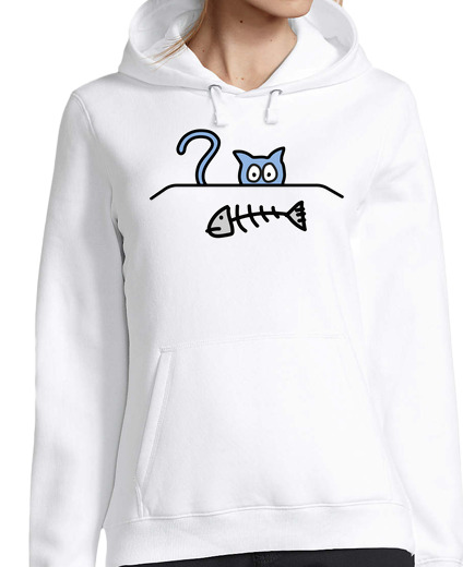 Sweat-shirt À Capuche Pour Femme chat en écorce