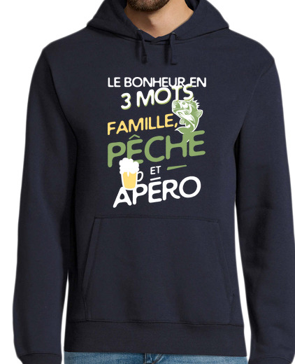 Sweat-shirt À Capuche Pour Homme Famille - pêche - apéro