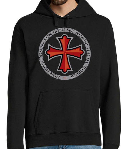 Sweat-shirt À Capuche Pour Homme Croix des Templiers Non Nobis