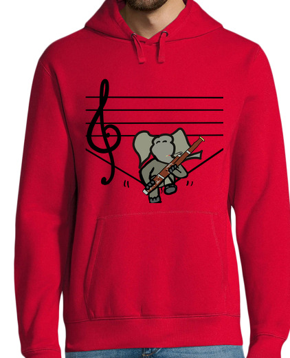 Sweat-shirt À Capuche Pour Homme bassoniste éléphant