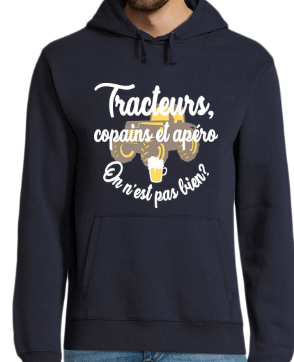 Sweat-shirt À Capuche Pour Homme Tracteurs, copains et apéro