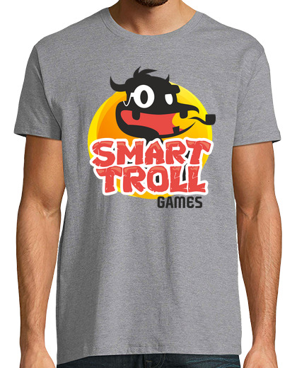 Tee Shirt Homme Manche Courte jeux de troll intelligents logo v4