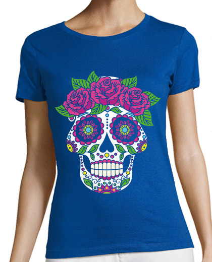 Image of skull catrina flowers color