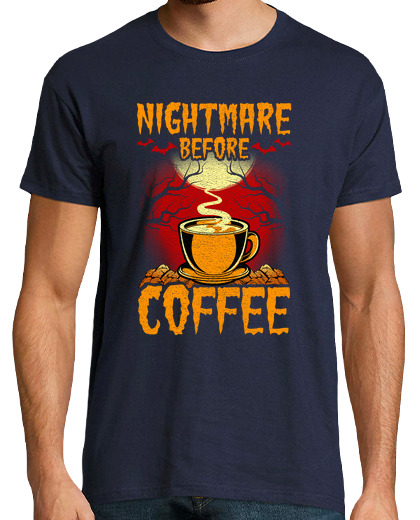 Image of nightmare coffee mug halloween pumpkin horror in english