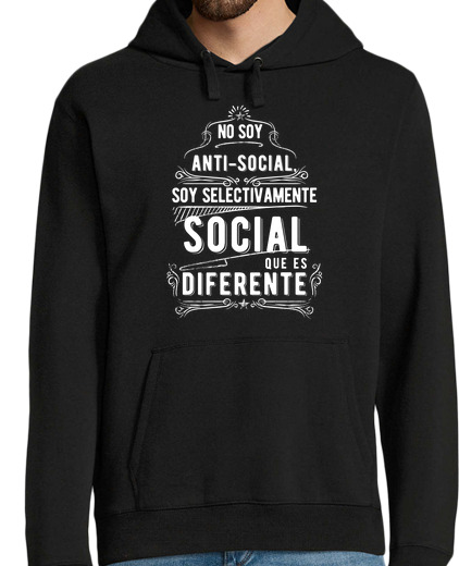 Sweat-shirt À Capuche Pour Homme anti-social