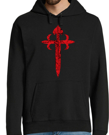 Sweat-shirt À Capuche Pour Homme ordre de croix de santiago érodé