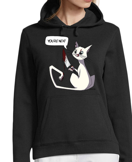 Sweat-shirt À Capuche Pour Femme sweatshirt femme tueur de chat blanc