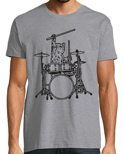 Image of cat drummer music rock drums animal heavy metal