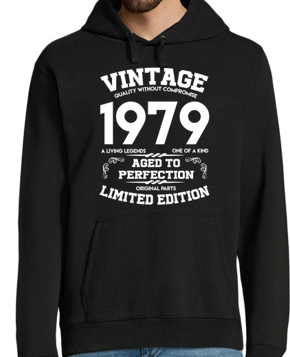 Sweat-shirt À Capuche Pour Homme millésime 1979 vieilli à la perfection