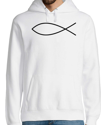 Sweat-shirt À Capuche Pour Homme Symbole de poisson t-shirt catholique c