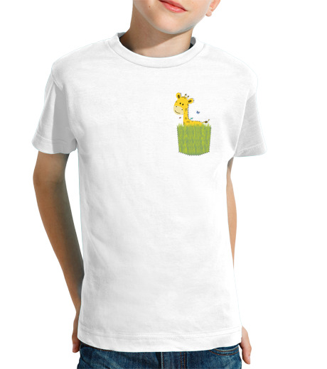 Tee Shirt Pour Enfant Manche Courte poche girafe