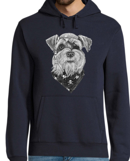 Sudadera Con Capucha Para Hombre Schnauzer pirata laTostadora