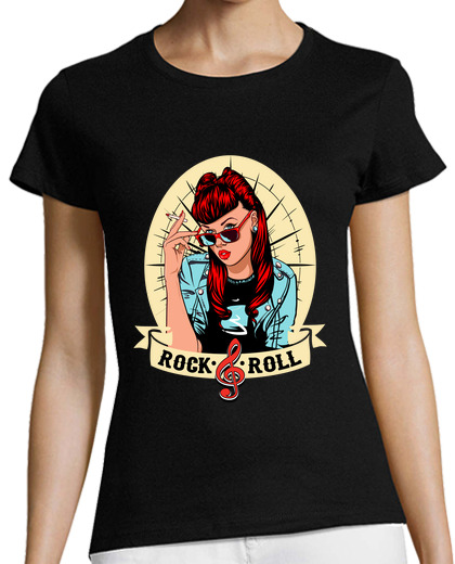 Image of rock and roll retro pin up girl rockabilly rockers t shirt