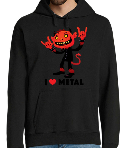 Sweat-shirt À Capuche Pour Homme j39aime le diable de métal