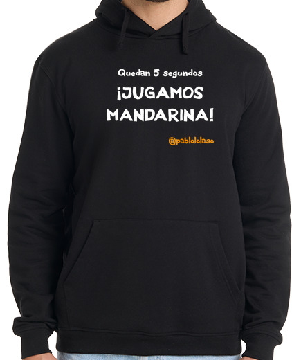 Image of lolaso play black hooded sweatshirt tangerine