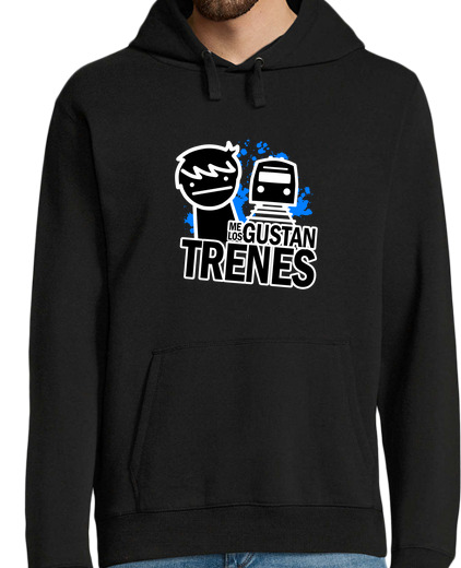 Sweat-shirt À Capuche Pour Homme Je aime les trains (i like trains) au l