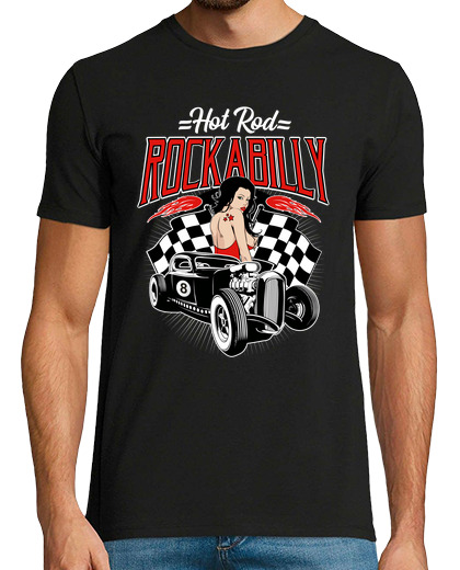 Image of rockabilly retro hotrod vintage sexy pinup rock and roll t shirt