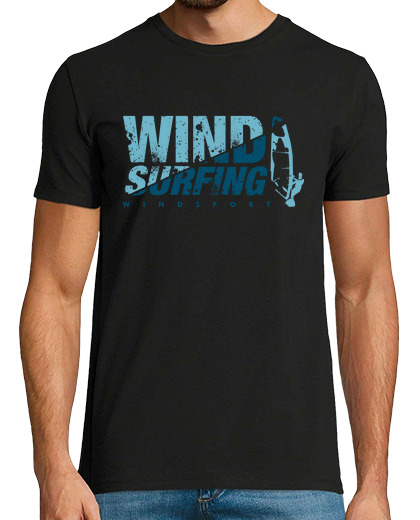 Tee Shirt Homme Manche Courte windsurfing bleu