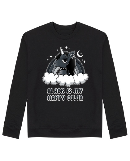 Sweat Unisexe licorne noire